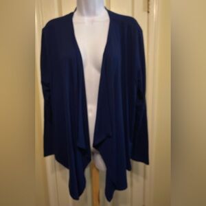 Style & Company - Woman’s royal blue cascading open cardigan sweater, Si…